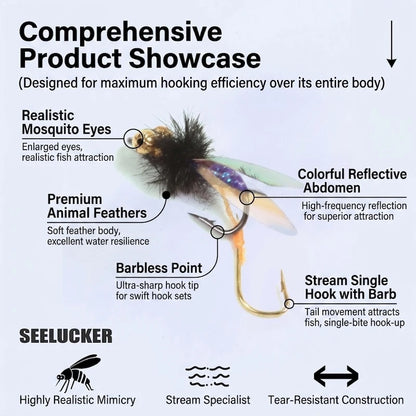 Rattlesnake Twin Hook Mosquito Dry Flies