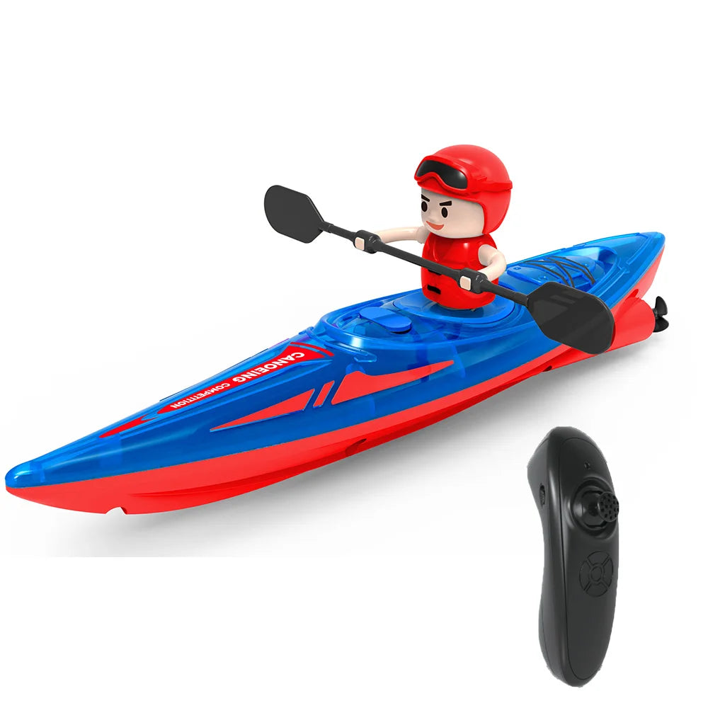 RC Kayak Racing Boat – 2.4G Remote Control Rowing Toy for Kids Water Games & Outdoor Fun