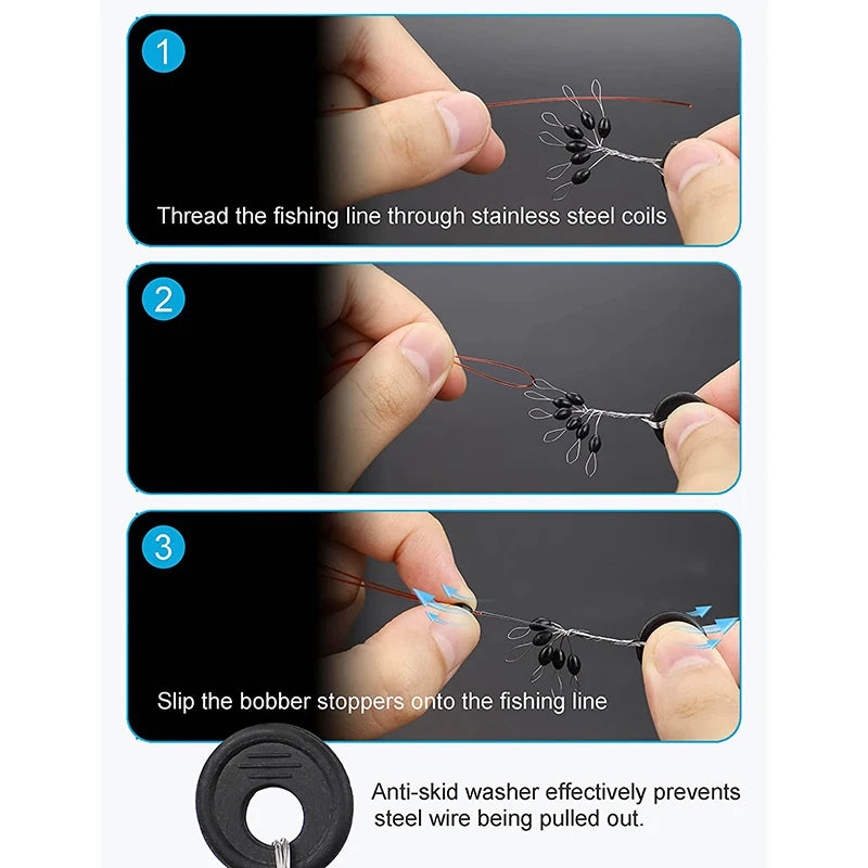 PRO BEROS Rubber Bobber Stoppers (60 Pack)