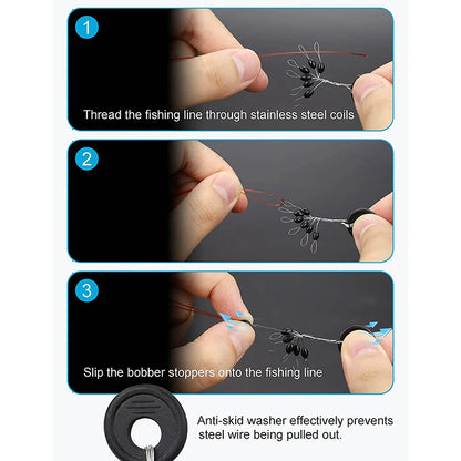 PRO BEROS Rubber Bobber Stoppers (60 Pack)
