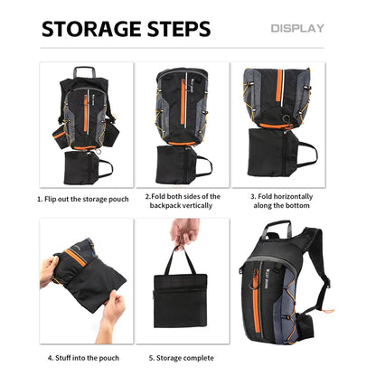 WEST BIKING 10L Cycling Backpack Lightweight Outdoor Sports Running Hiking Climbing Hydration Bag Waterproof Flodable Travel Bag