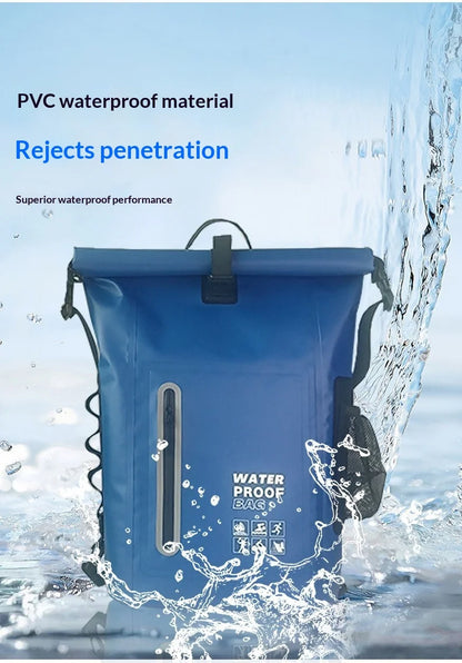 PVC Waterproof Dry Bag Backpack Capacity For Kayak Canoe Rafting Diving Beach Swimming Trekking Camping Shoulder Storage Bag