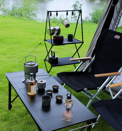 Mountainhiker Camping Folding Lift Removable Multi Unit IGT Table Gas Stove Portable Camp BBQ Grill Table Outdoor Picnic table