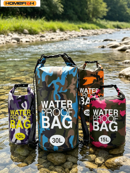 Homefish 15L 30L Waterproof Dry Bag Backpack Wet Separation Pocket for Kayaking Boating Swimming Outdoor Sport