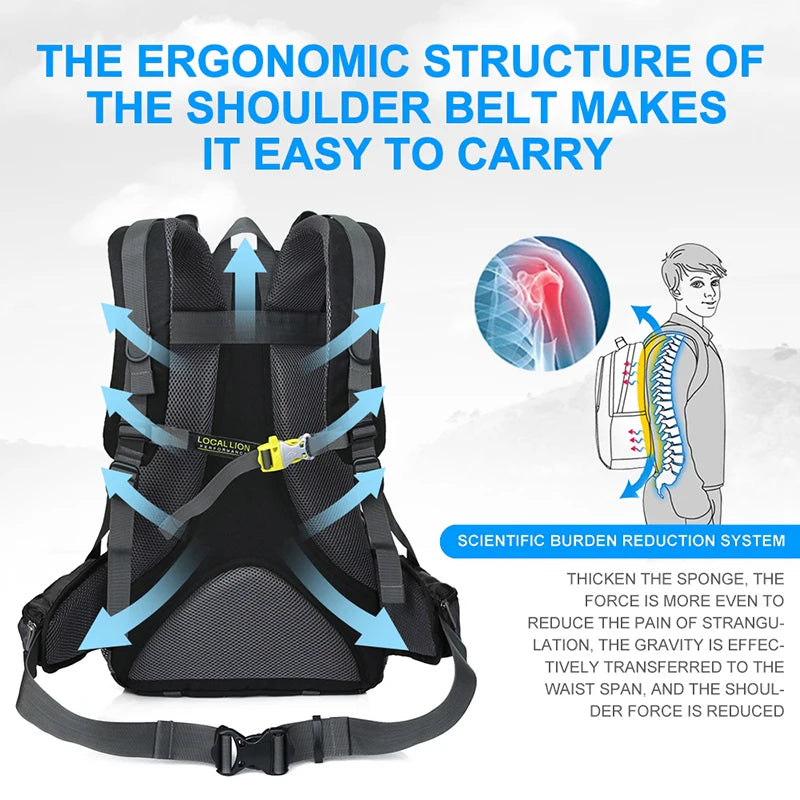 Hiking Storage Backpack Sturdy 40 Liter Bag Travel Tactical Backpack Trekking Backpack Mountaineering Hiking Camping Backpack