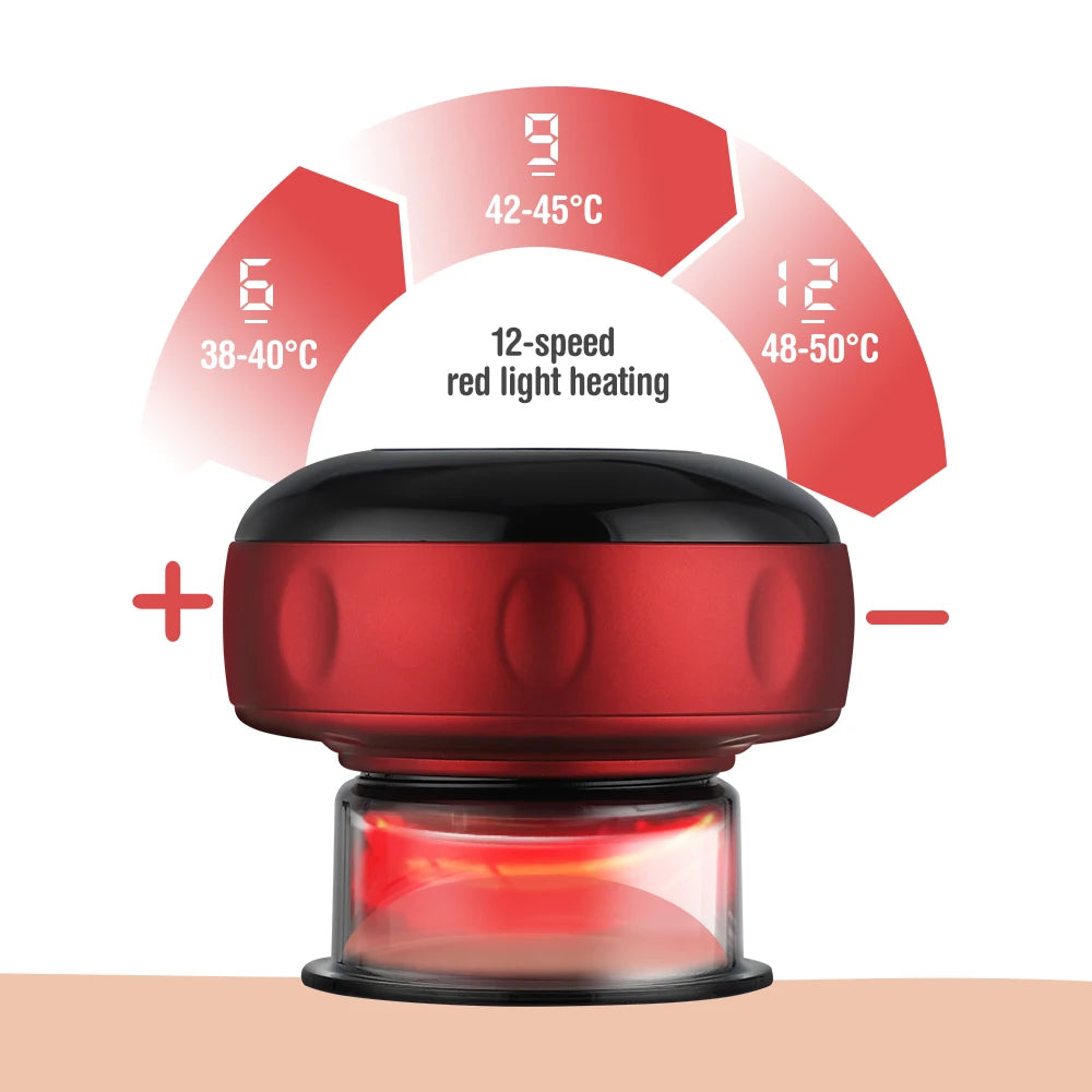 Body Scraping Massage Smart Electric Vacuum Cupping Heating Suction Cup Device Back Neck Arm Massger