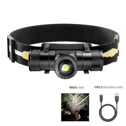 Newest LED Headlamp High Power Headlight 18650 Rechargeable USB Type-C Torch Camping Hunting Flashlight Lamp