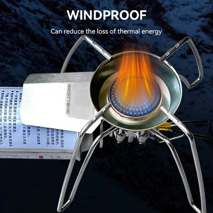 WESTTUNE Camping Spider Stove Outdoor Folding Card Stove Portable Windproof Gas Burner Camping Tableware for Hiking Picnic BBQ