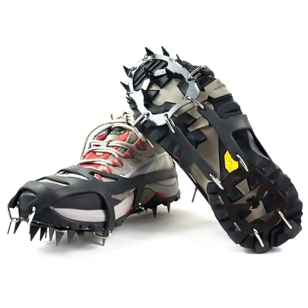 1 Pair 18 Teeth Anti-Slip Ice Snow Shoe Boot Traction Cleat Spikes Crampon Shoes Boots Covers steigeisen шипы для сапог