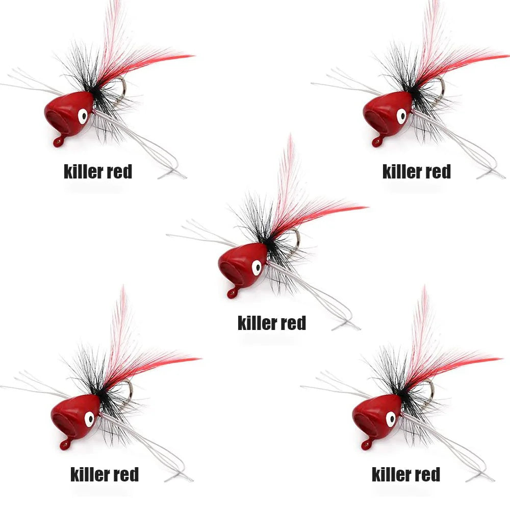 GOBAIT Topwater Popper Flies (5 Pack)
