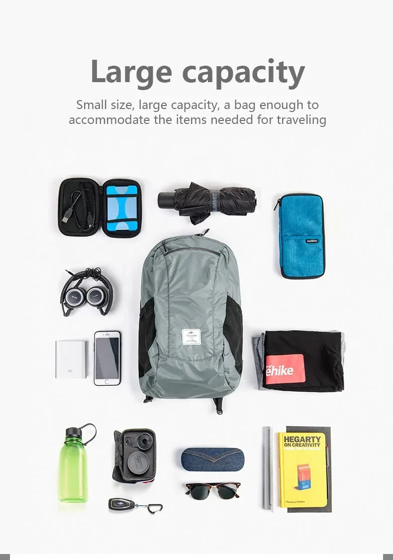 Naturehike Ultra Lightweight 18L Camping Backpack Portable Waterproof Nylon Bags Man Outdoor Hiking Sports Travel Backpack