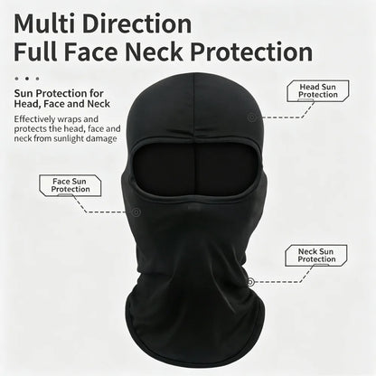 Thin Breathable UV Protection Full Face Mask Neck Cover Lightweight Helmet Liner for Cycling Running Motorcycle Outdoor Activity