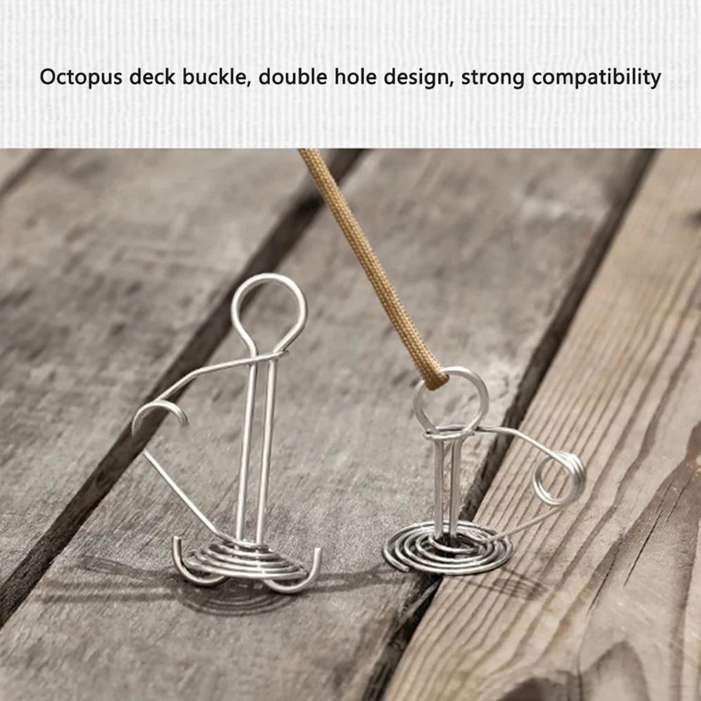 Pack of 10 Spiral Shaped Spring Deck Pegs Rope Buckles Adjustable Awning Tent Canopy Stakes Outdoor Accessories