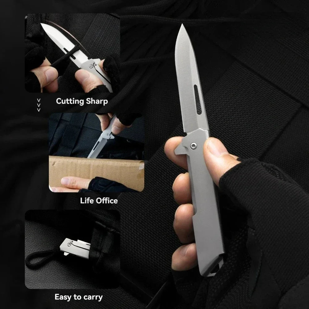 2026 New stainless steel folding fruit knife for home peeling outdoor convenient folding knife express delivery unboxing