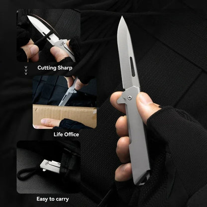 2026 New stainless steel folding fruit knife for home peeling outdoor convenient folding knife express delivery unboxing
