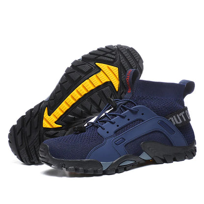 Men’s Wading Hiking Sneakers – High-Top Slip-Resistant Outdoor Fishing Boots, Breathable Mesh Ankle Shoes