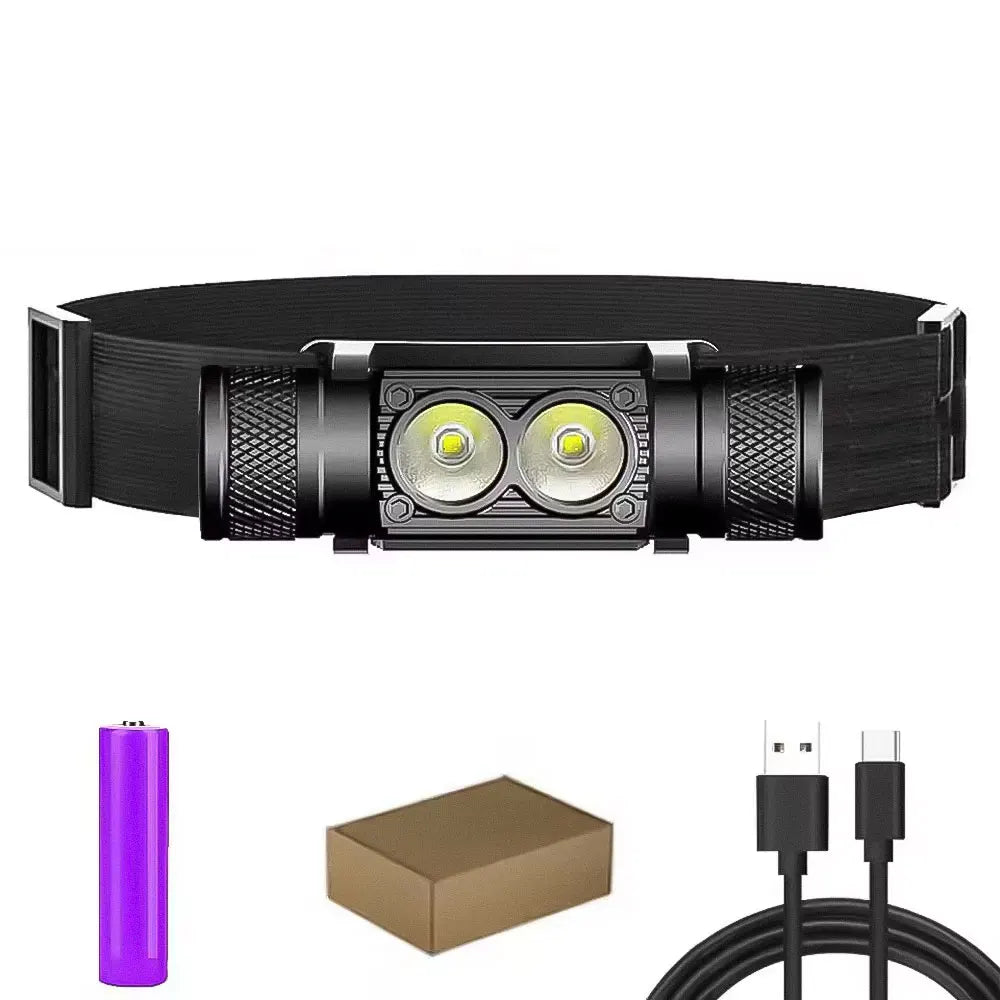 Newest Type-C USB LED Headlamp Fishing 18650 Headlight Torch Hunting Head Lamp Camping Headlamp Flashlight Head Light