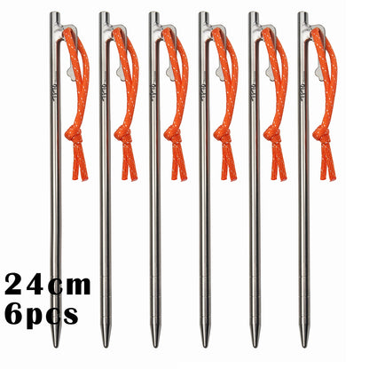 TiTo Titanium Alloy Tent Pegs Outdoor Camping Tent Nail Anti-bending Heavy Duty Canopy Titanium Tent Stake 20/24/30/35/40cm