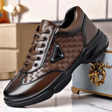 Men’s Casual Leather Sneakers – Wear-Resistant, Breathable Outdoor Training & Trekking Shoes