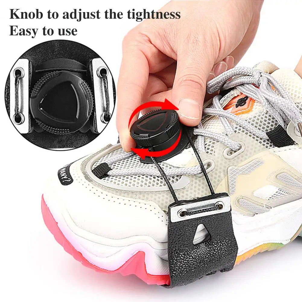 1 Pair Ice Cleats Shoes Crampons with 5 Steel Studs Winter Walking Ice Snow Traction Grips Non-slip Boot Spikes Grippers