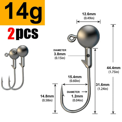 WODJYJ Jig Head Hooks (1g-28g)