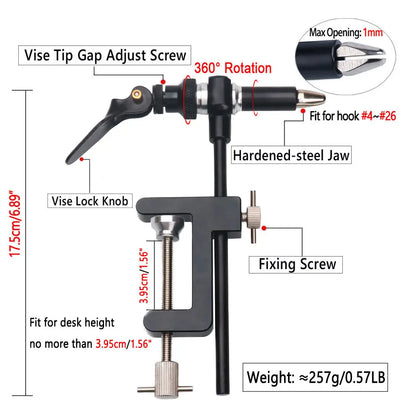 Bimoo Rotary C-Clamp Fly Tying Vise