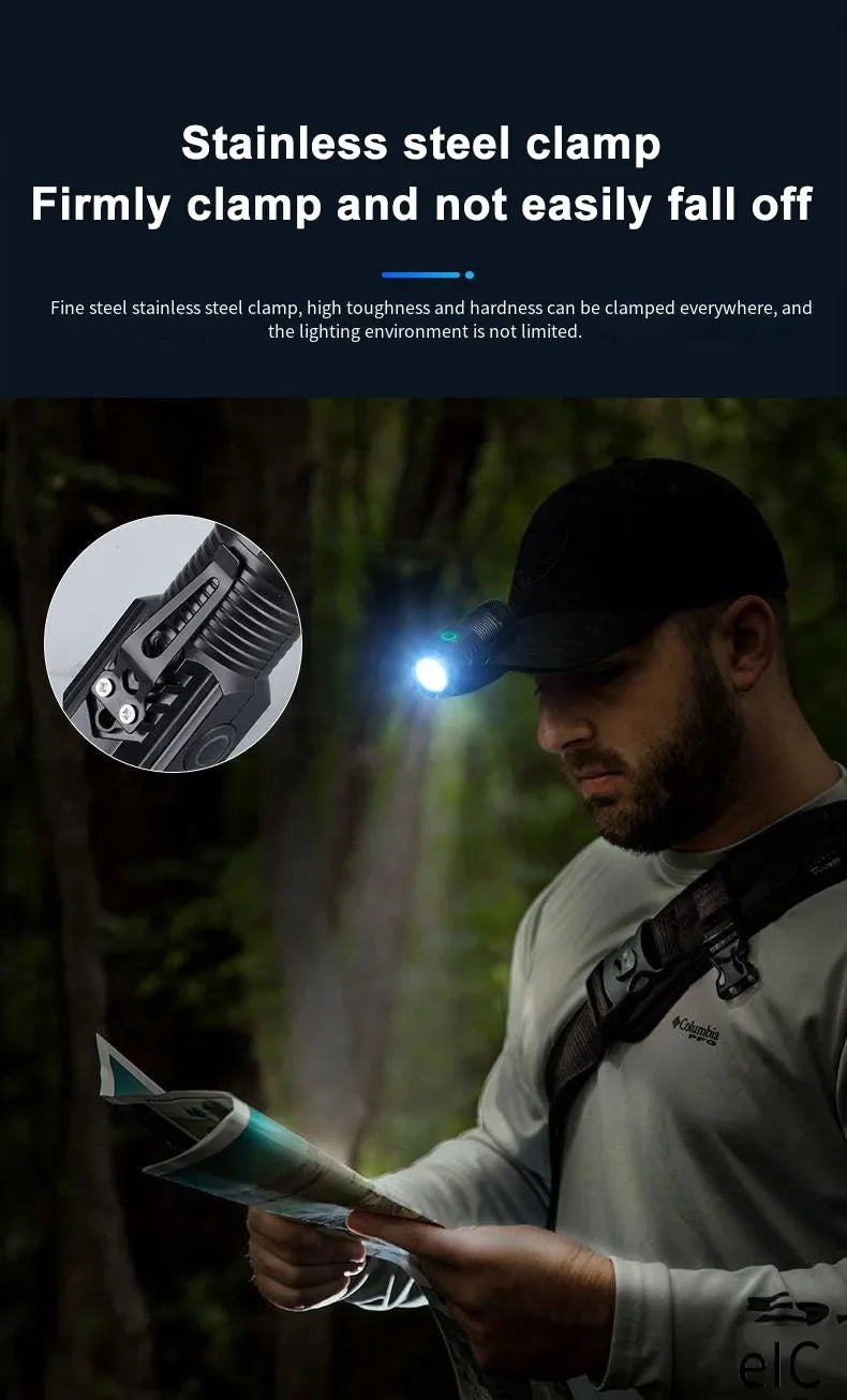 Rechargeable Outdoor Flashlight Portable Strong Light Waterproof Torch for Camping Walking Portable EDC Lighting Lamp