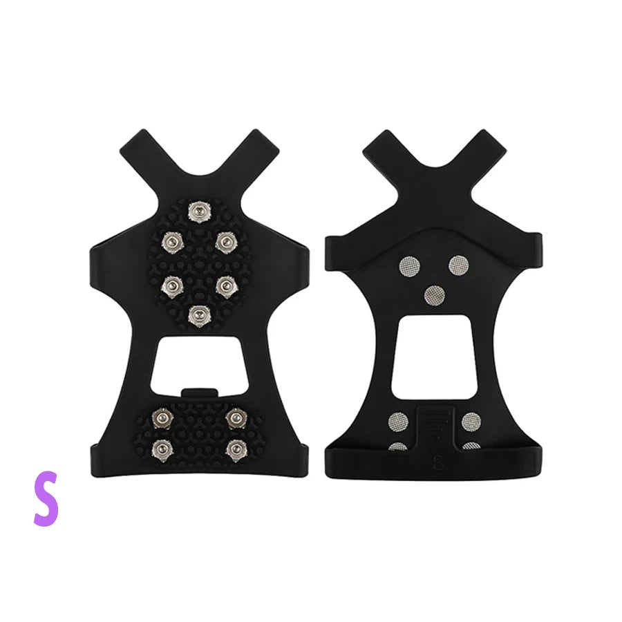 Ice & Snow Grippers with 10 Stainless Steel Spikes | Anti-Slip Traction Crampons for Shoes
