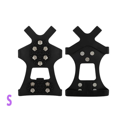 Ice & Snow Grippers with 10 Stainless Steel Spikes | Anti-Slip Traction Crampons for Shoes