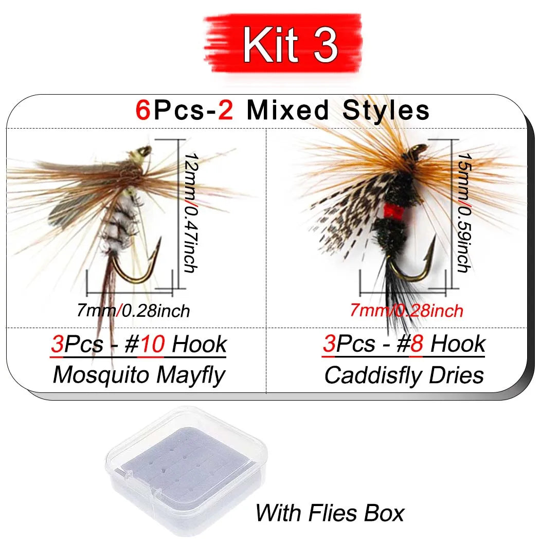 Mixed Nymph and Dry Fly Box (6 Pack)