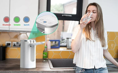 LED Display Water Bottle Pump Foldable Electric 1200mah Type C Rechargeable Automatic Stop Touch Button 3 Quantitative Settings