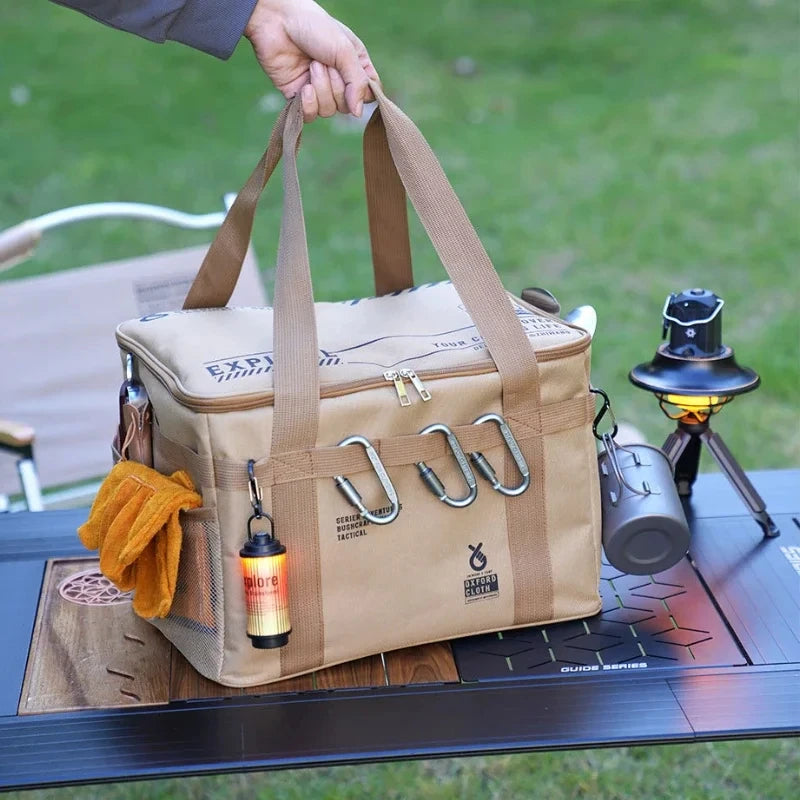 30L/42L/56L Autumn Camping Bag Insulated Waterproof Tactical Foldable Outdoor Picnic Tableware Storage Box Large Capacity Field