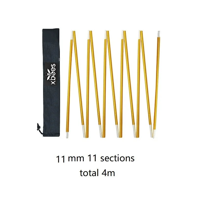 1pcs Xbees Tent Pole 8.5/9.5/11mm Camping Aluminum Alloy Tent Pole 360/400/440CM Camping Essential Accessories