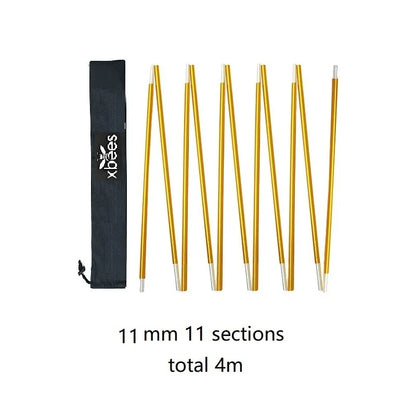 1pcs Xbees Tent Pole 8.5/9.5/11mm Camping Aluminum Alloy Tent Pole 360/400/440CM Camping Essential Accessories