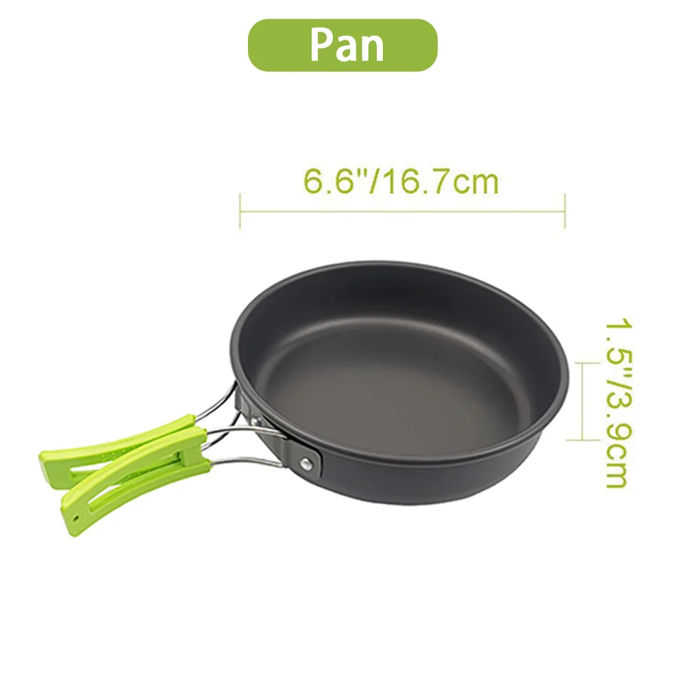Camping Cooking Set Portable Lightweight Aluminum Camping Pot Set Hiking Picnicking Outdoor Travel Cooking Utensils Set