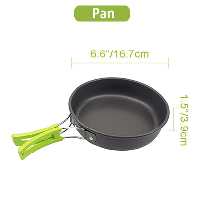 Camping Cooking Set Portable Lightweight Aluminum Camping Pot Set Hiking Picnicking Outdoor Travel Cooking Utensils Set