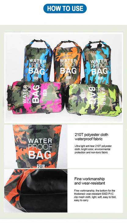 Dry Bag Waterproof for Women Men,2/5/10/15/20/30L Outdoor Sports Bag for Swimming Boating Kayaking Rafting River Trekking