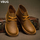 Men’s Classic Leather Work Boots – Safety Ankle Boots for Winter & Casual Wear