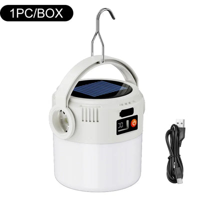 Solar LED Camping Lamp – Type-C Charging, with Hook