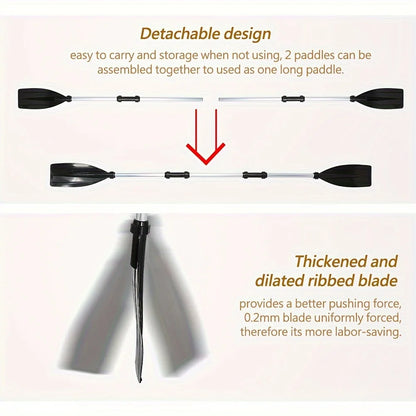 Detachable Kayak & Canoe Paddle – Ribbed Blade Floating Oar for Boats, Rafts & Surfing