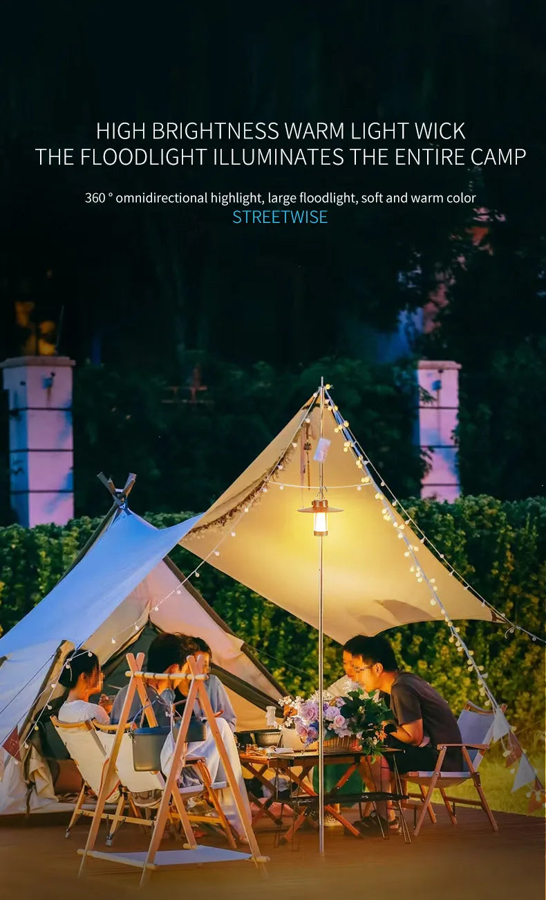 LED Camping Tent Lights Magnet Emergency Light Type-c Charging Camping Lantern Dimmable Hanging Lights for Outdoor Travel
