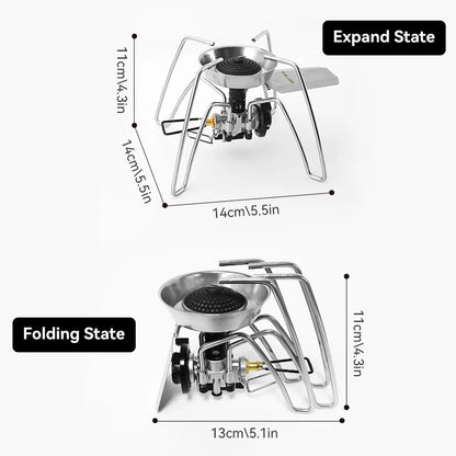 WESTTUNE Camping Spider Stove Outdoor Folding Card Stove Portable Windproof Gas Burner Camping Tableware for Hiking Picnic BBQ