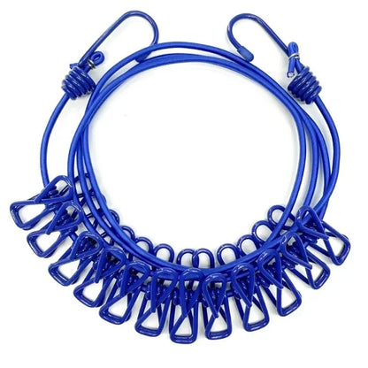 4M Outdoor Camping Non-slip Stretch Clothesline With 12 Clips Travel Stretchy Clothesline Sock Line Hanging Laundry Drying Rope