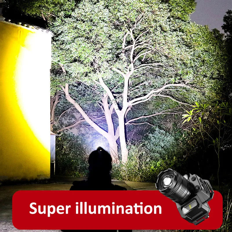 LED Sensor Headlamp Camping Search Light Head Flashlight Rechargeable Powerful Head Lamp Front Lanterns Headlights 5 Styles