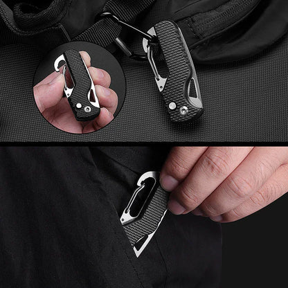 Portable Folding Knife Express Package Knife Gift Keychain Serrated Hook Knife Outdoor Camping Carry-on Survival Tool Box Opener