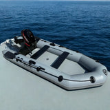 9.2FT Inflatable PVC Boat | Fishing, Surfing & Kayak Racing Dinghy – Portable Assault Boat for 3-4 People Outdoor Watersports