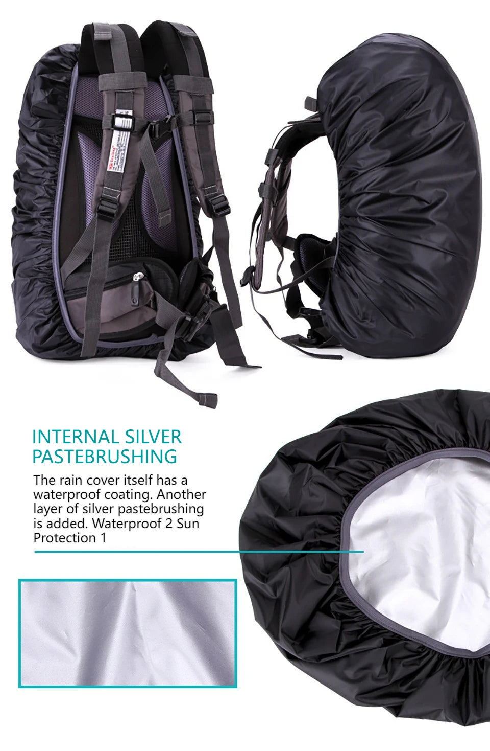KoKossi 1Pcs 25-80L Backpack Rainproof Cover Outdoor Sports Cycling Hiking Backpack Mountaineering Camping Dust Cover Woman Men