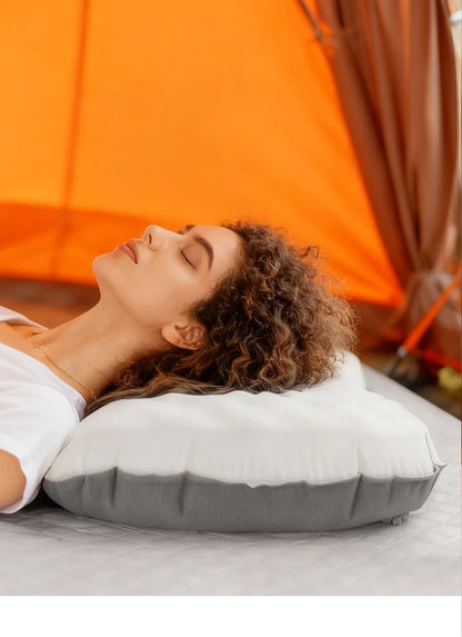 WESTTUNE Camping Inflatable Pillow Portable Compressible Folding Ice Sillky Pillow Outdoor Travel Pillow for Neck Lumbar Support
