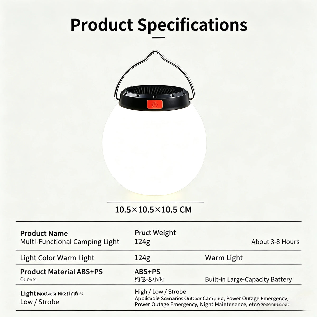 Portable Camping Lantern Rechargeable LED Picnic Lamp MINI Egg-Shaped Squeeze Silicone Light for Outdoor Cozy Ambience