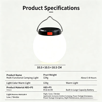 Portable Camping Lantern Rechargeable LED Picnic Lamp MINI Egg-Shaped Squeeze Silicone Light for Outdoor Cozy Ambience